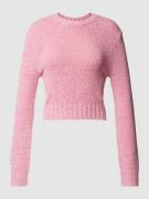 HUGO Strickpullover mit Rundhalsausschnitt Modell 'Solarina' in Pink, ...