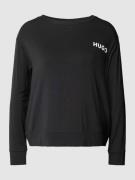 HUGO Pyjama-Oberteil mit Label-Print Modell 'UNITE' in Black, Größe M
