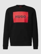 HUGO Sweatshirt mit Label-Print Modell 'Duragol' in Black, Größe S