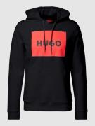 HUGO Hoodie mit Label-Print Modell 'Duratschi' in Black, Größe S