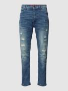 HUGO Slim Fit Jeans im Destroyed-Look in Hellblau, Größe 31/32