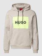 HUGO Hoodie mit Logo-Print Modell 'Duratschi' in Stein, Größe S