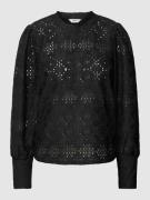 Object Longsleeve mit Lochmuster in Black, Größe M