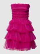 LACE & BEADS Cocktailkleid im Stufen-Look in Pink, Größe XXS