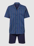 HOM Pyjama mit Allover-Muster Modell 'MARVIN' in Dunkelblau, Größe S