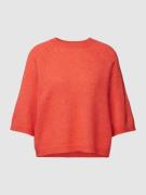 Lanius Strickshirt aus Alpaka-Mix mit Rundhalsausschnitt in Apricot, G...