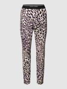 Marc Cain Slim Fit Stoffhose mit Animal-Print in Flieder, Größe 34