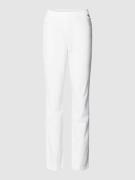 Marc Cain Straight Leg Jeans mit Label-Detail in Weiss, Größe 34