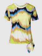 Tom Tailor Denim T-Shirt mit Knotendetail in Neon Gelb, Größe XS