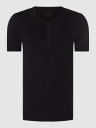Schiesser Serafino-Shirt mit Rippenstruktur in Black, Größe S