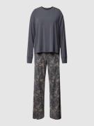 Schiesser Pyjama mit floralem Muster Modell 'Selcted Premium' in Graph...