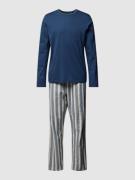 Schiesser Pyjama mit Streifenmuster Modell 'SELECTED PREMIUM' in Petro...