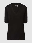 s.Oliver BLACK LABEL T-Shirt aus Viskose mit V-Ausschnitt in Black, Gr...