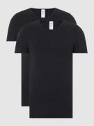 Skiny T-Shirt aus Baumwolle im 2er-Pack in Black, Größe M