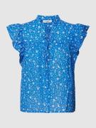 Marc O'Polo Denim Bluse mit Volantärmeln in Jeansblau, Größe XL