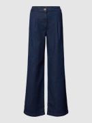 More & More Jeans mit fixierten Bundfalten in Marine Melange, Größe 42