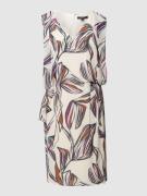 comma Knielanges Kleid mit floralem Allover-Muster in Ecru, Größe 42