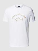 Paul & Shark T-Shirt mit Label-Print in Weiss, Größe XL