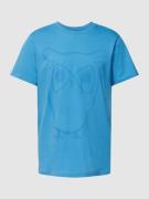 Knowledge Cotton Apparel T-Shirt mit Motiv-Print in Aqua, Größe S
