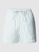 Knowledge Cotton Apparel Shorts mit Streifenmuster in Tuerkis, Größe X...