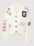 Gant Cardigan mit Label-Details in Ecru, Größe M