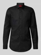 HUGO Slim Fit Business-Hemd mit Kentkragen Modell 'Kenno' in Black, Gr...