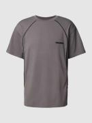 REVIEW T-Shirt mit Kontrastpaspeln in Dunkelgrau, Größe S