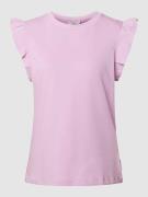 Marc O'Polo Denim T-Shirt mit Volantsaum in Rosa, Größe M