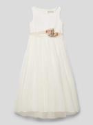 Une Hautre Couture Kleid mit Rundhalsausschnitt in Offwhite, Größe 128