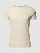 Tommy Jeans Slim Fit T-Shirt mit Rundhalsausschnitt in Beige, Größe M
