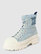 Tommy Jeans Schnürboots mit Label-Patch Modell 'FOXING DENIM' in Hellb...