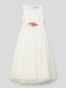 Une Hautre Couture Kleid mit floraler Applikation in Offwhite, Größe 1...