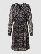 s.Oliver BLACK LABEL Kleid mit Allover-Muster in Black, Größe 46