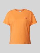 Jake*s Casual T-Shirt mit Statement-Stitching in Apricot, Größe XS