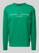 Tommy Hilfiger Sweatshirt mit Label-Stitching in Hellgruen, Größe XL