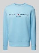 Tommy Hilfiger Sweatshirt mit Label-Stitching in Hellblau, Größe S