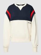 Tommy Hilfiger Sweatshirt im Colour-Blocking-Design in Ecru, Größe XS