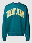 Tommy Jeans Boxy Fit Sweatshirt mit Label-Stitching in Petrol, Größe X...