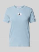 Calvin Klein Jeans T-Shirt mit Label-Badge in Hellblau, Größe XS