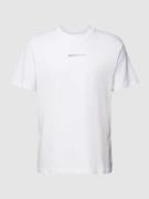Tom Tailor Denim T-Shirt mit Label-Print in Weiss, Größe S