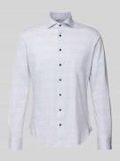 Profuomo Slim Fit Business-Hemd mit floralem Muster in Weiss, Größe 38