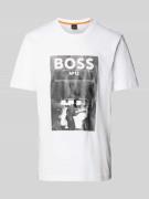 BOSS Orange T-Shirt mit Logo-Motiv-Print in Weiss, Größe M