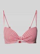 Esprit Bikini-Oberteil mit Streifenmuster Modell 'SILVANCE' in Rot, Gr...