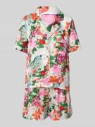Guess Pyjama mit Allover-Label-Print in Offwhite, Größe XS
