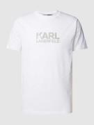 Karl Lagerfeld T-Shirt mit Label-Print in Weiss, Größe L