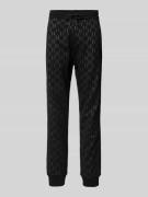 Karl Lagerfeld Regular Fit Sweatpants mit Allover-Label-Print in Black...