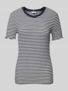 Tommy Hilfiger Slim Fit T-Shirt mit Streifenmuster in Dunkelblau, Größ...