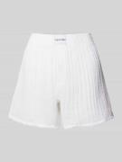 Calvin Klein Underwear Flared Pyjama-Shorts mit Strukturmuster in Weis...