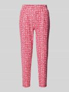 ICHI Tapered Fit Stoffhose mit Allover-Print Modell 'Kate' in Fuchsia,...
