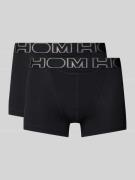 HOM Boxershorts mit elastischem Label-Bund im 2er-Pack in Black, Größe...